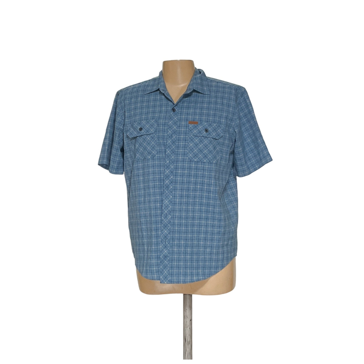 Orvis Men's Blue Short-Sleeve Button-Up Shirt