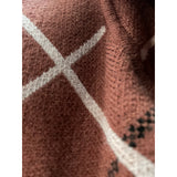 Tahari Brown Windowpane Tweed Cape Sweater