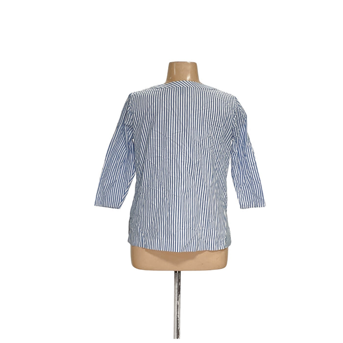 Talbots Blue Cotton Blouse (1X, Plus)