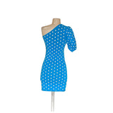 ZARA Blue Polka Dot Bodycon Dress