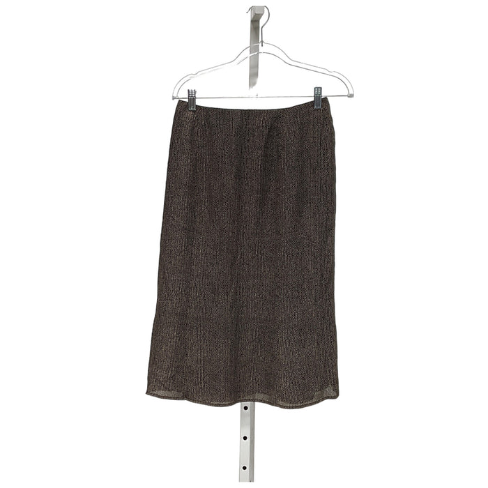 Talbots Brown Silk A-Line Skirt