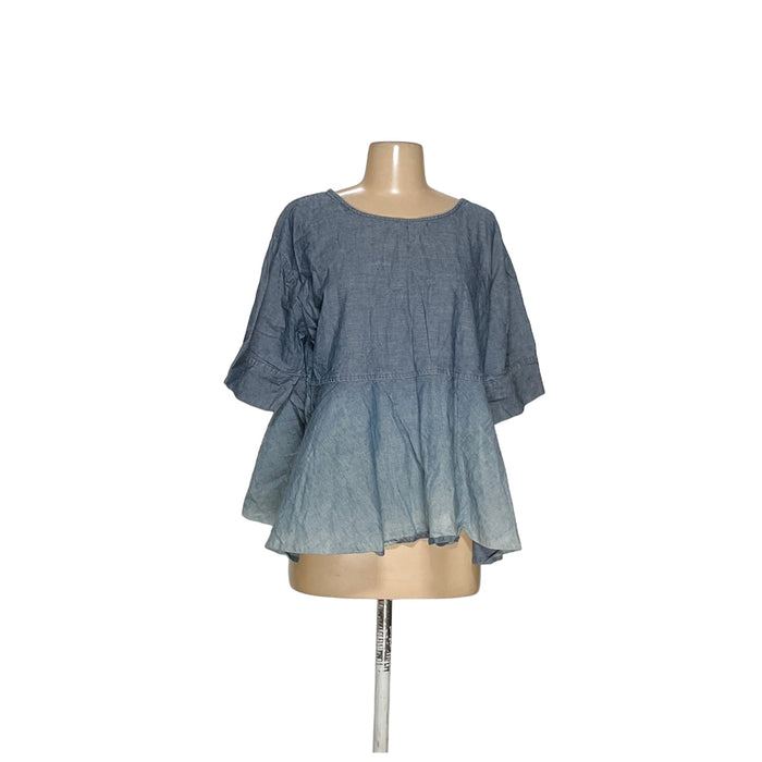 AG Blue Cotton Blouse L