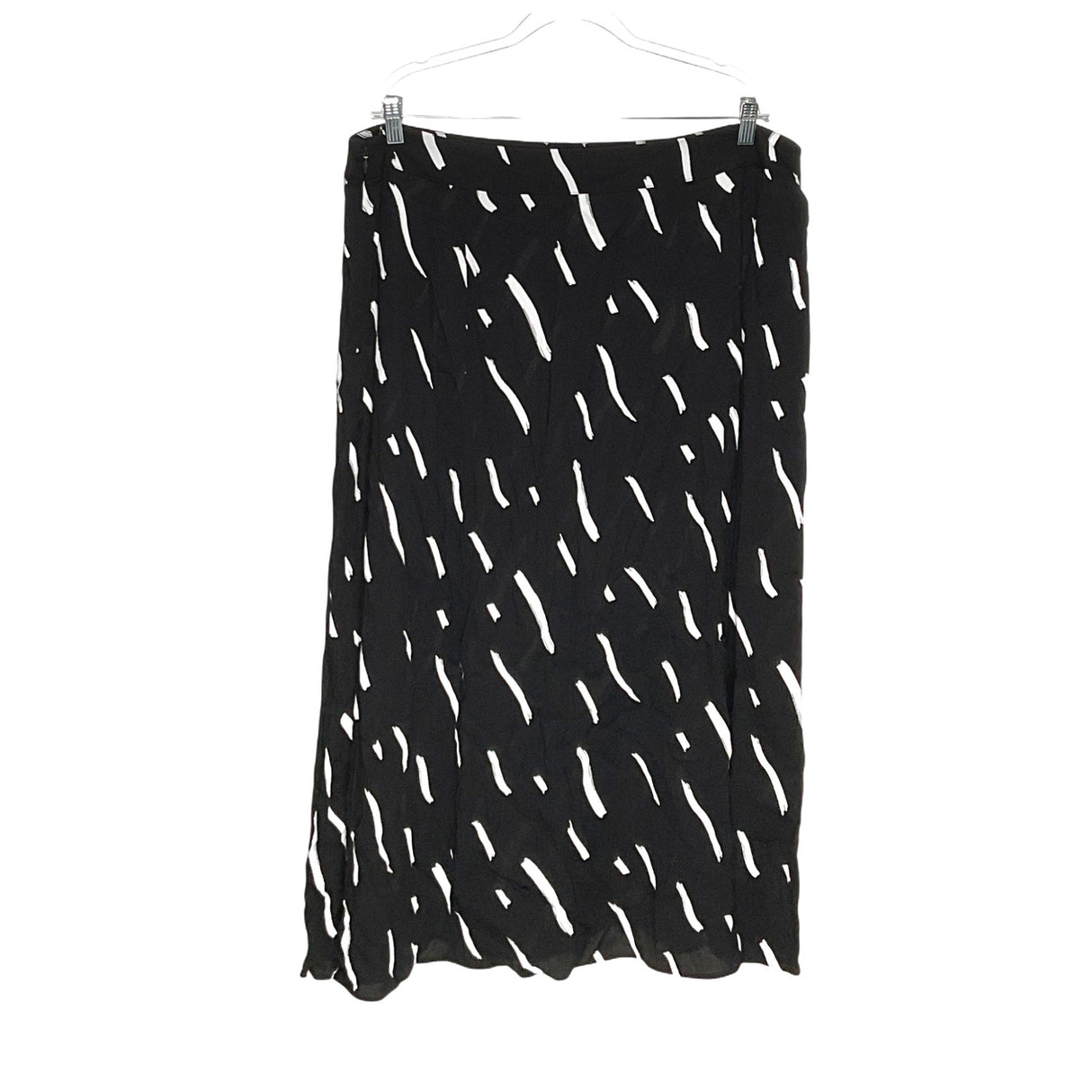 LOFT Black A-Line Midi Skirt, Size 18