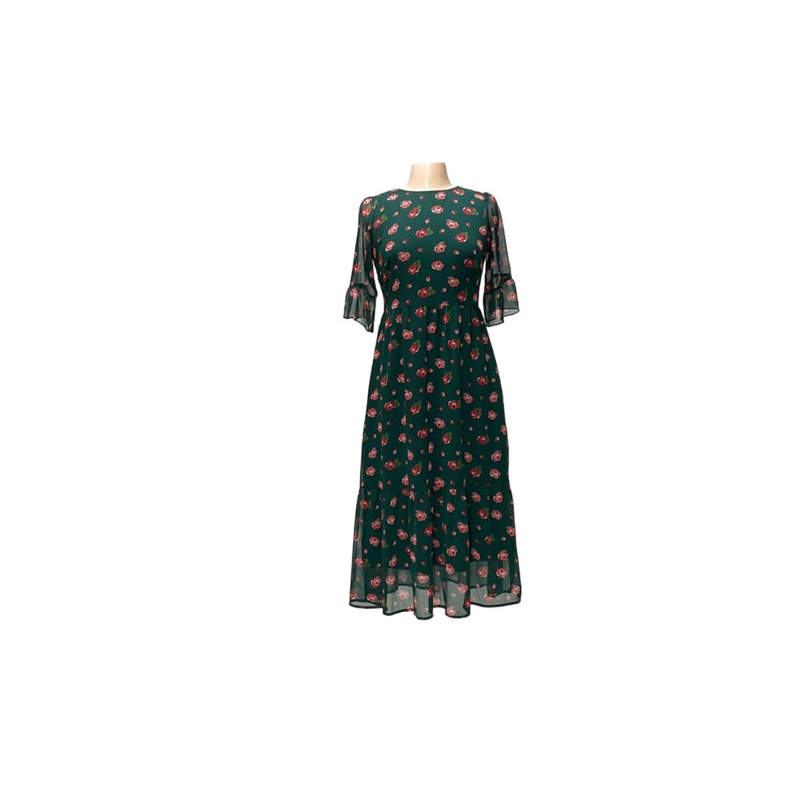 LOFT Green Midi Shift Dress Size 4