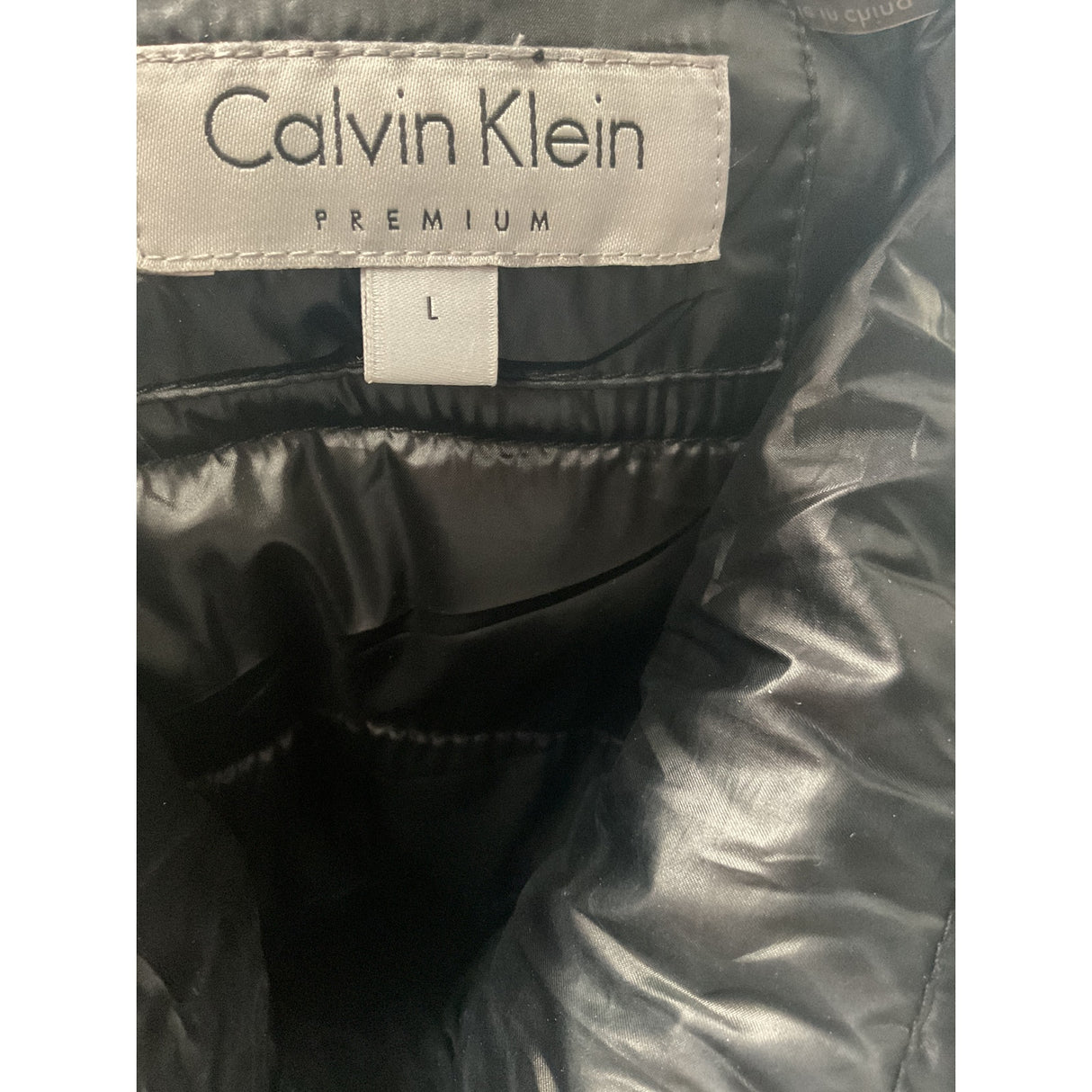 Calvin Klein Black Wool Overcoat L