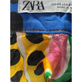 Zara Multicolor A-Line Midi Skirt, XS