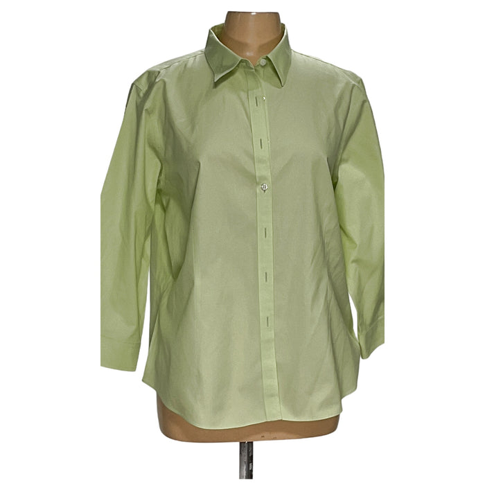 L.L. BEAN Green Cotton Women's XL Button-Up