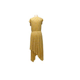 Maeve Yellow Wrap Midi Dress L