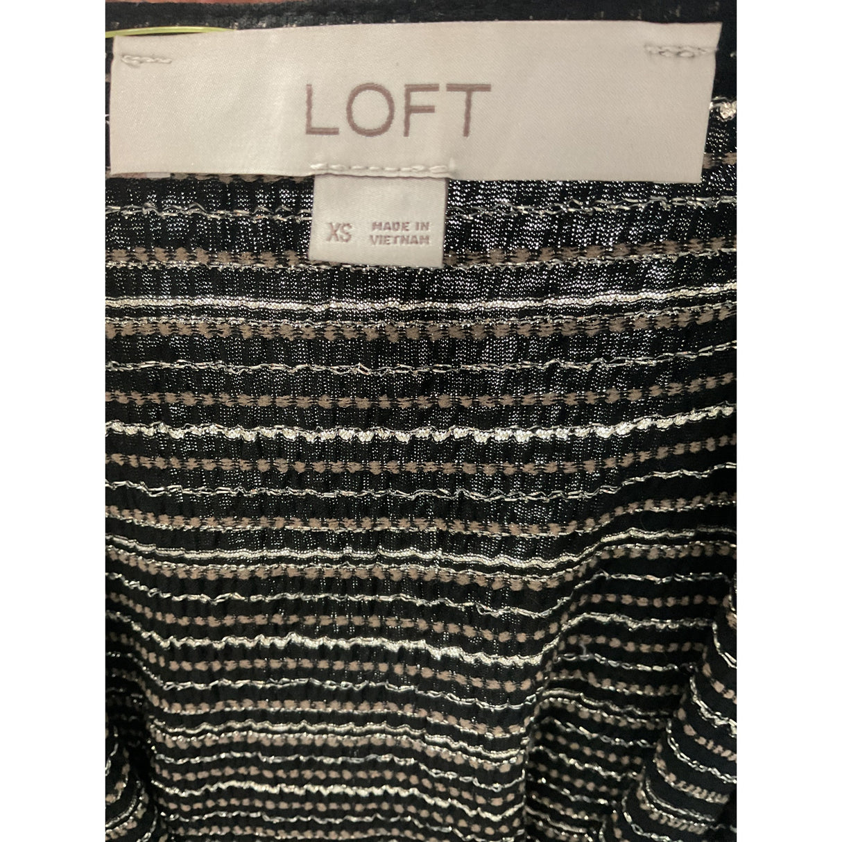 LOFT Black Striped Blouse XS