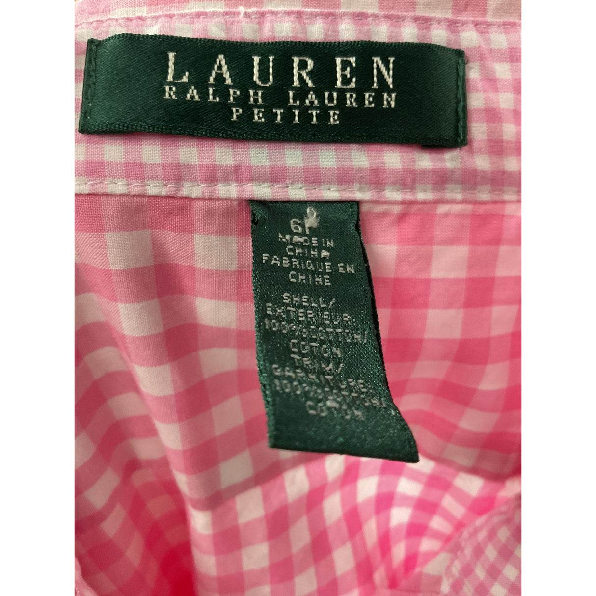 LRL Pink Cotton Button-Up Top, Size 6P