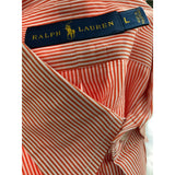 Ralph Lauren Men's Orange Striped Shirt - Size XL