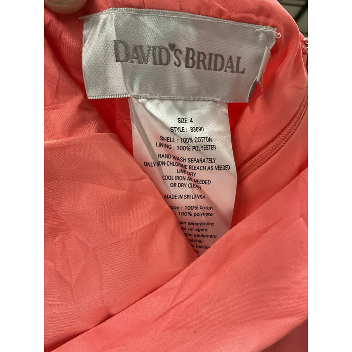 David's Bridal Orange Wrap Dress - Size 4