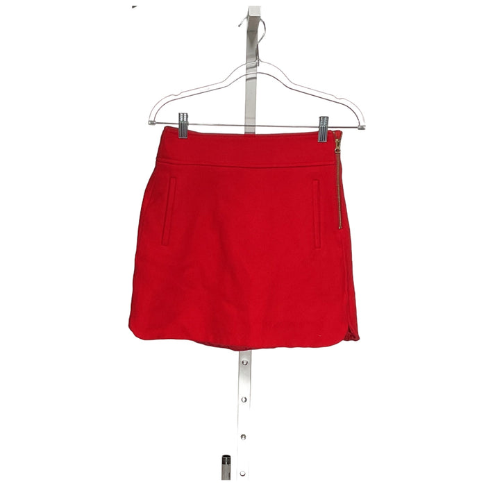 J. CREW Red Wool Mini Skirt