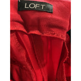 LOFT Red Cotton Ankle Pants, Size 6