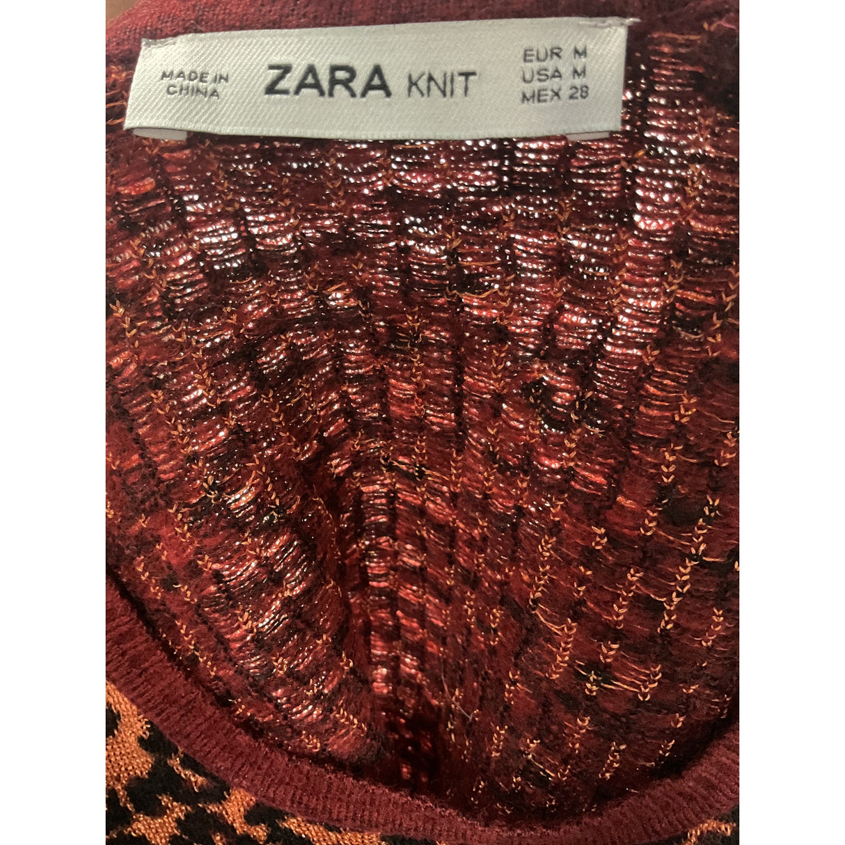 ZARA Multicolor Animal Print Pullover Sweater