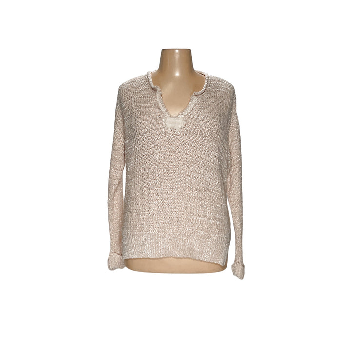 Pink Lily Cream Henley Sweater XL