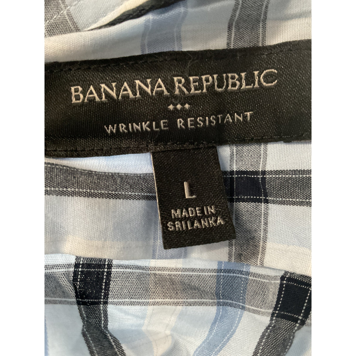 Banana Republic Men's Blue Plaid Dress Shirt