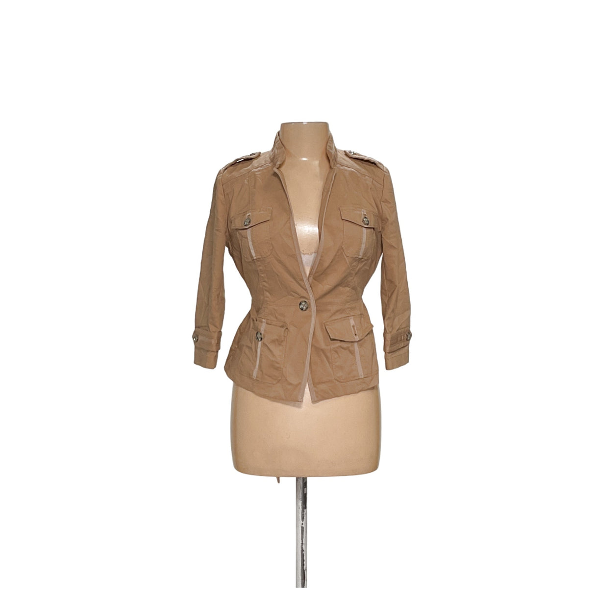 WHBM Brown Cotton Jacket - Women's Size 6