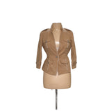 WHBM Brown Cotton Jacket - Women's Size 6