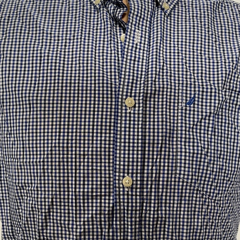 Nautica Men's Blue Button-Up Shirt M