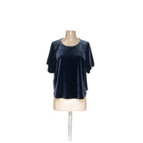 Madewell Blue Velour Blouse, Women's L