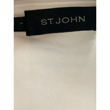 St John White Satin Blouse L