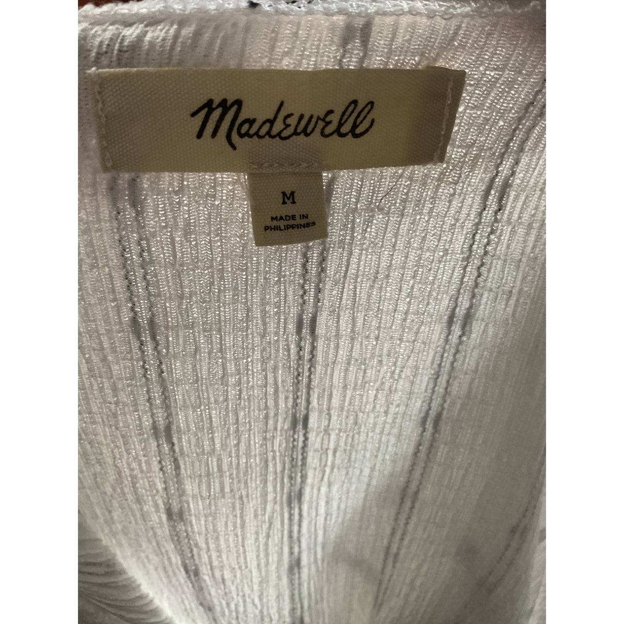 Madewell White Graphic Print Blouse M