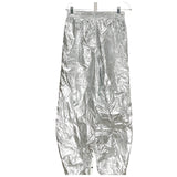 ZARA Silver Metallic Jogger Pants XS