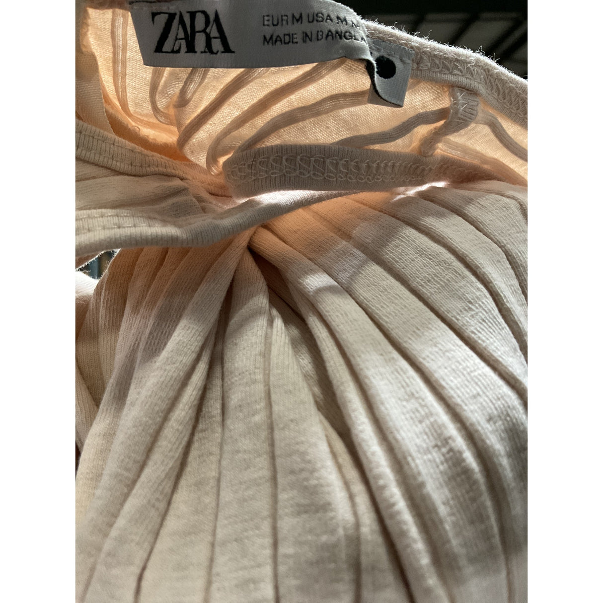 ZARA Cream Cotton Jumpsuit - Women's Size M