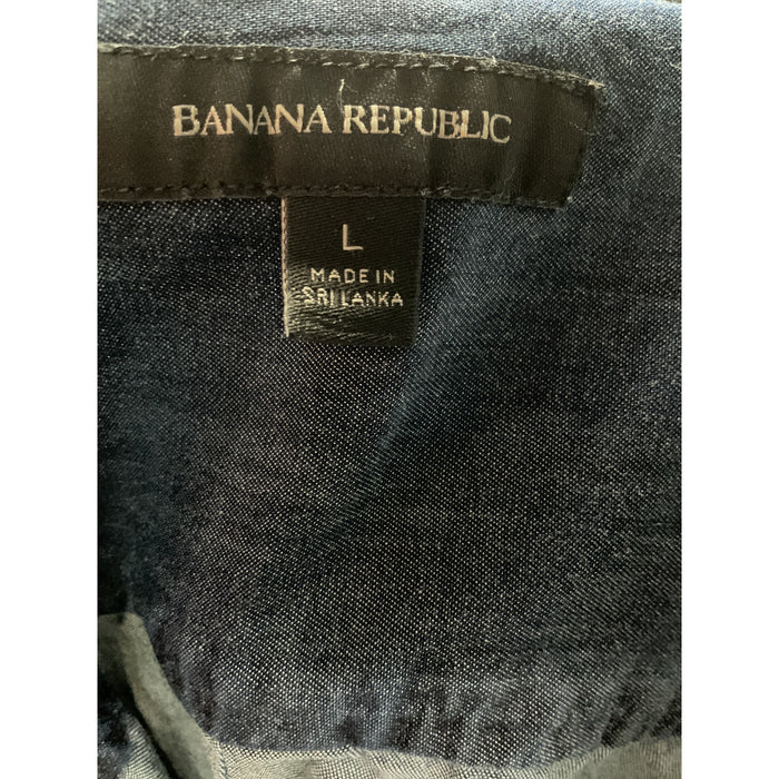 Banana Republic Blue Button-Up Top (Women's L)