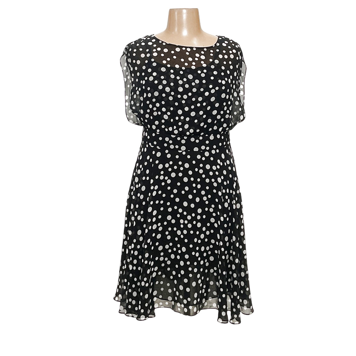 Chico's Polka Dot Blouson Dress, Size 1.5