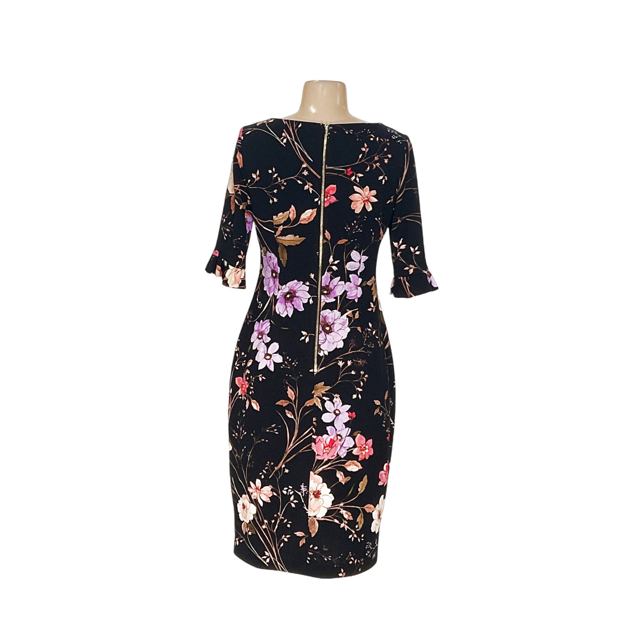 Calvin Klein Black Floral Sheath Dress - Size 6