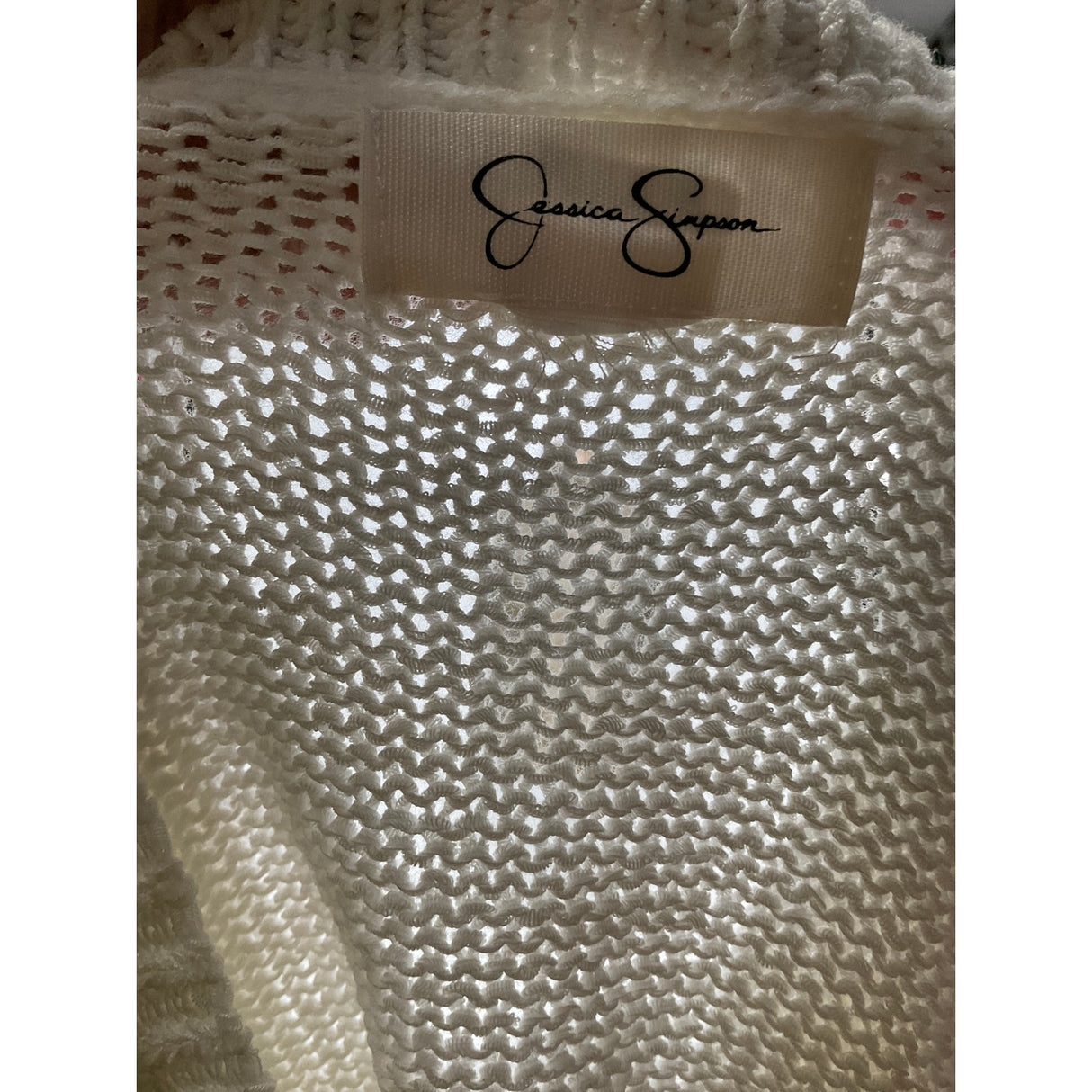 Jessica Simpson White Crochet Sweater - Size S