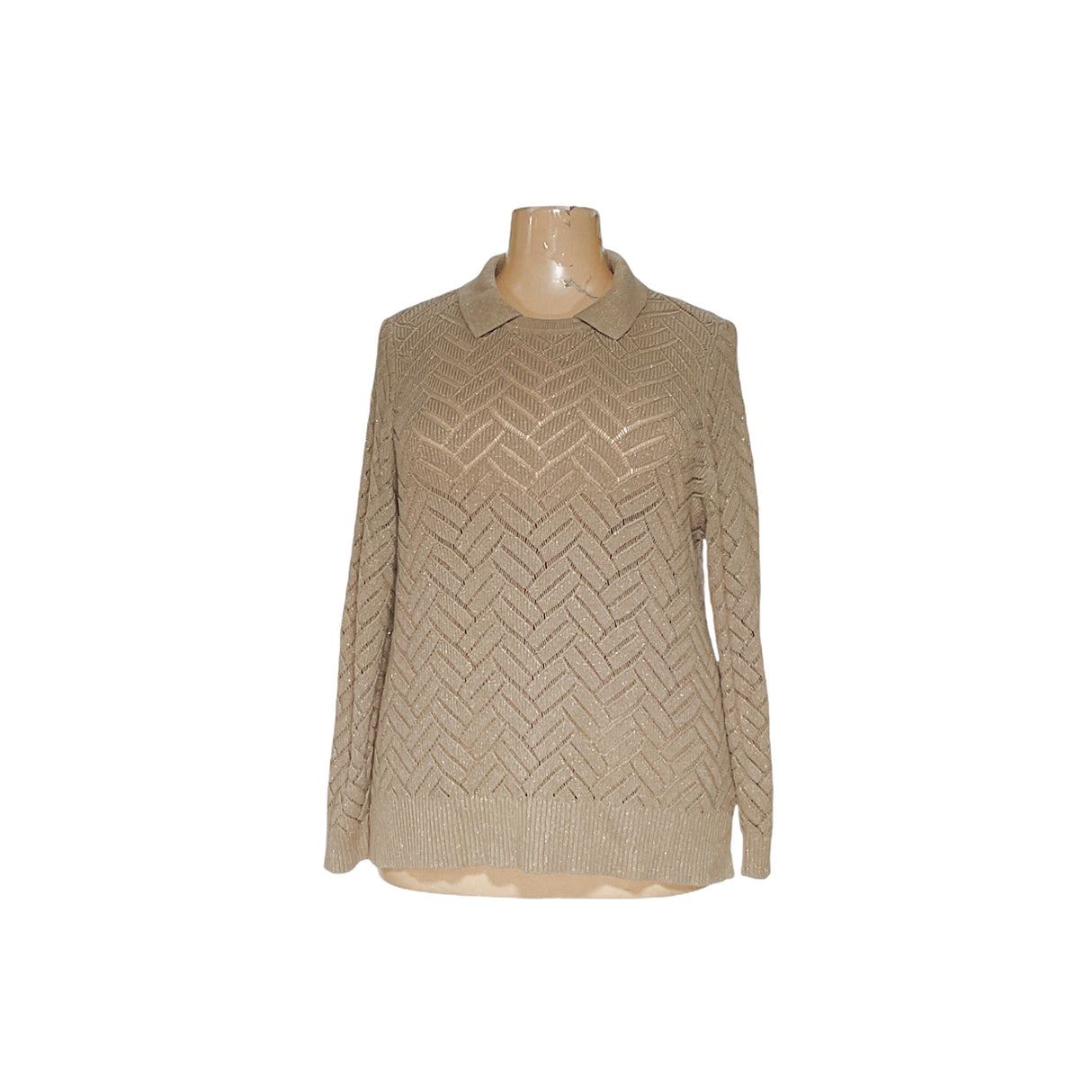 Soft Surroundings Beige Crochet Sweater