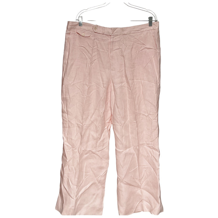 LRL Pink Linen Ankle Pants - Size 16