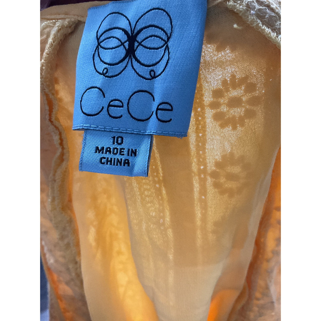 CeCe Yellow Cotton Shift Dress - Size 10