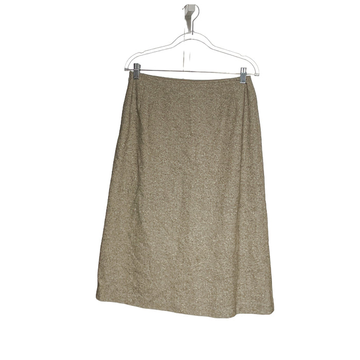 Brooks Brothers Beige Silk A-Line Skirt