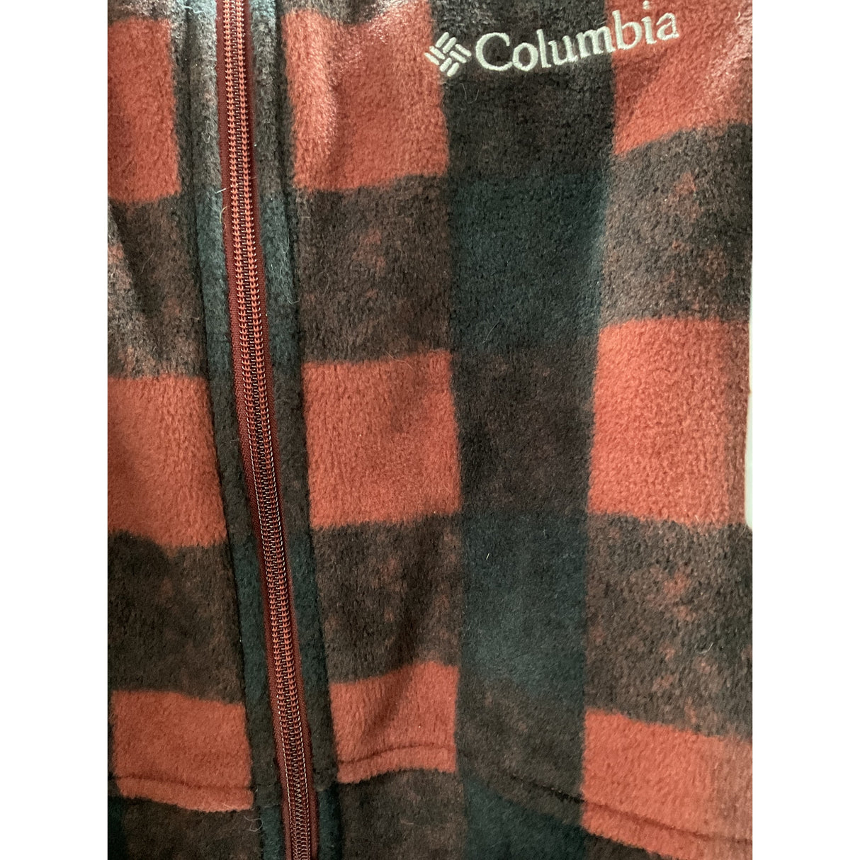 Columbia Multicolor Plaid Henley Fleece Sweater