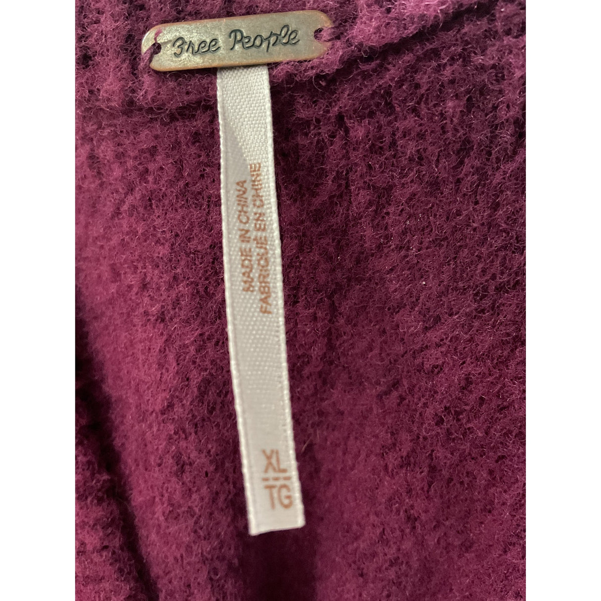 Free People Purple Fleece Sweater XL