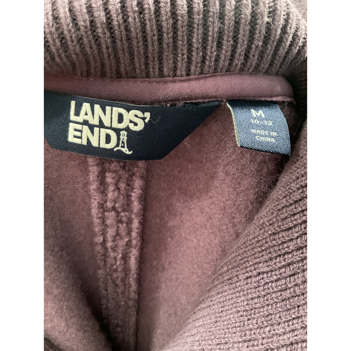 Lands' End Purple Henley Sweater