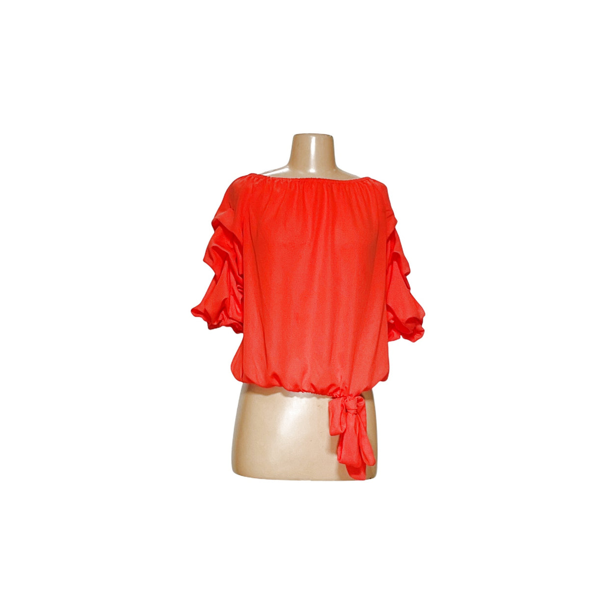 CeCe Women's Orange Chiffon Blouse