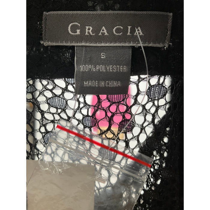 Gracia Black Button-Up Top - Size S