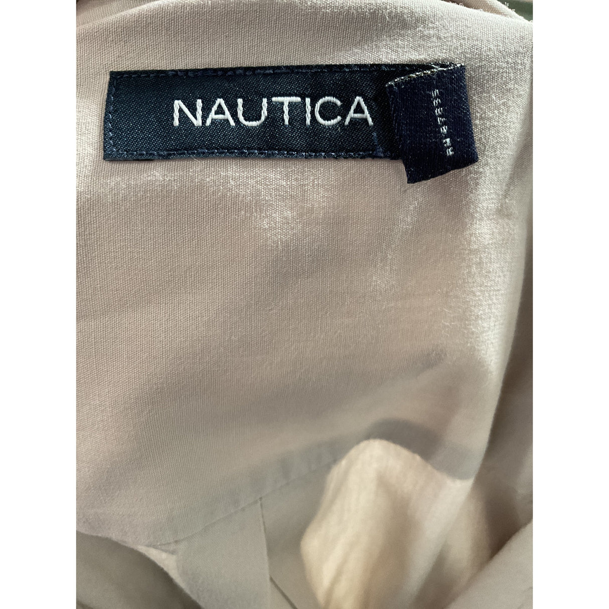 NAUTICA Beige Men's XL Short Sleeve Button-Up