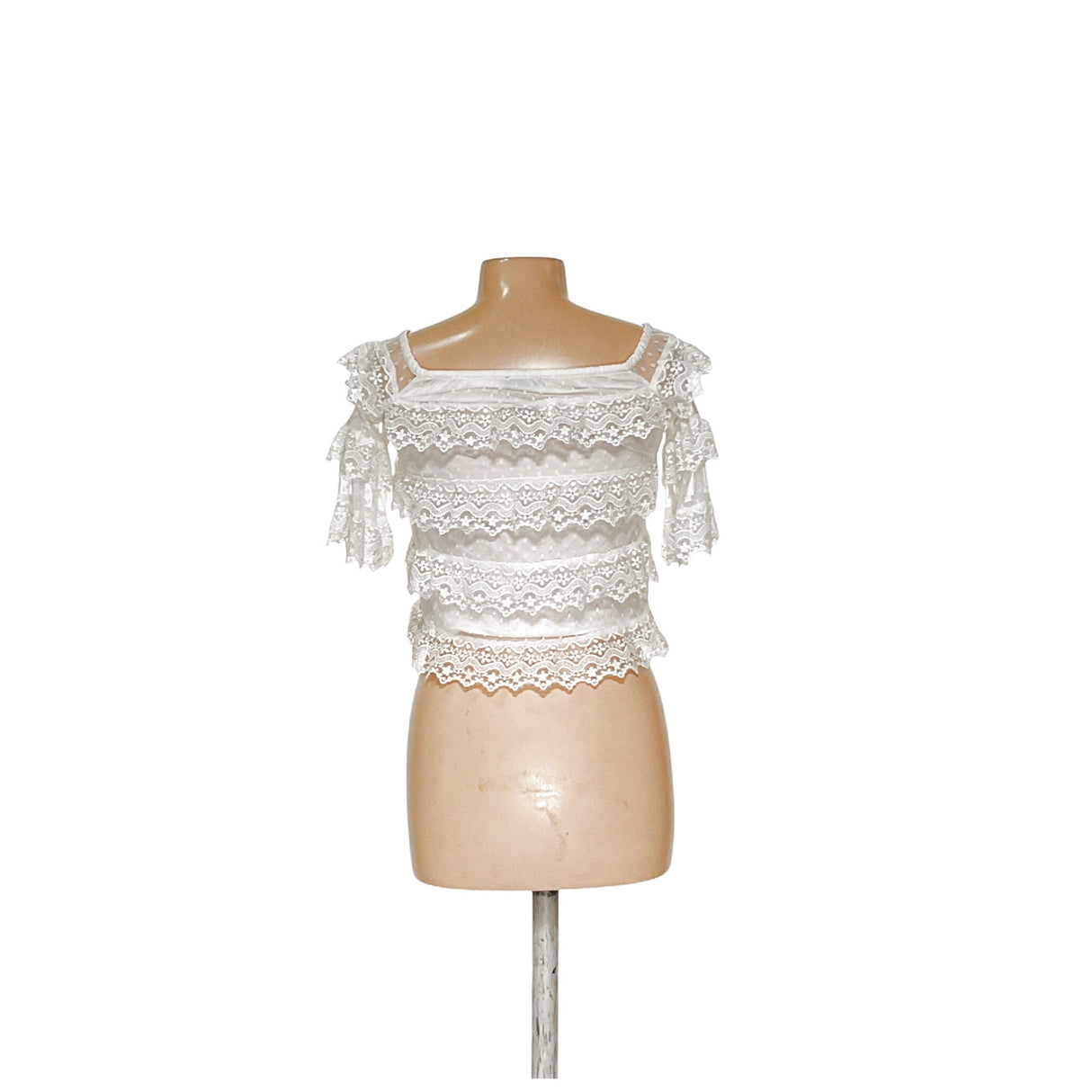 Express White Nylon Blouse XS