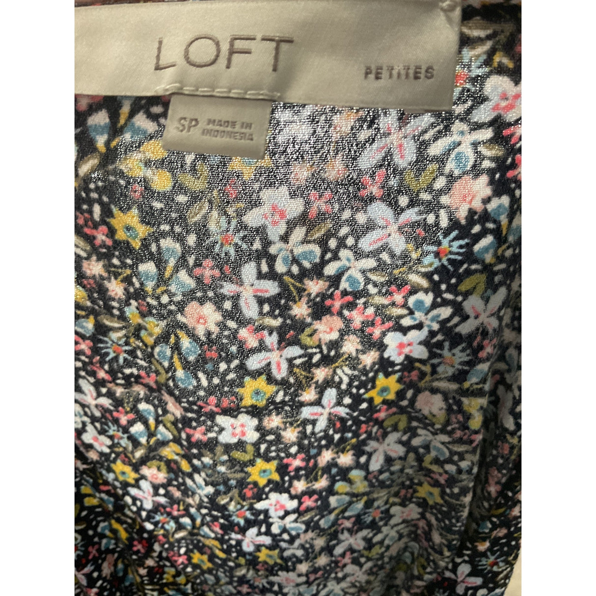 LOFT Floral Midi Shirt Dress