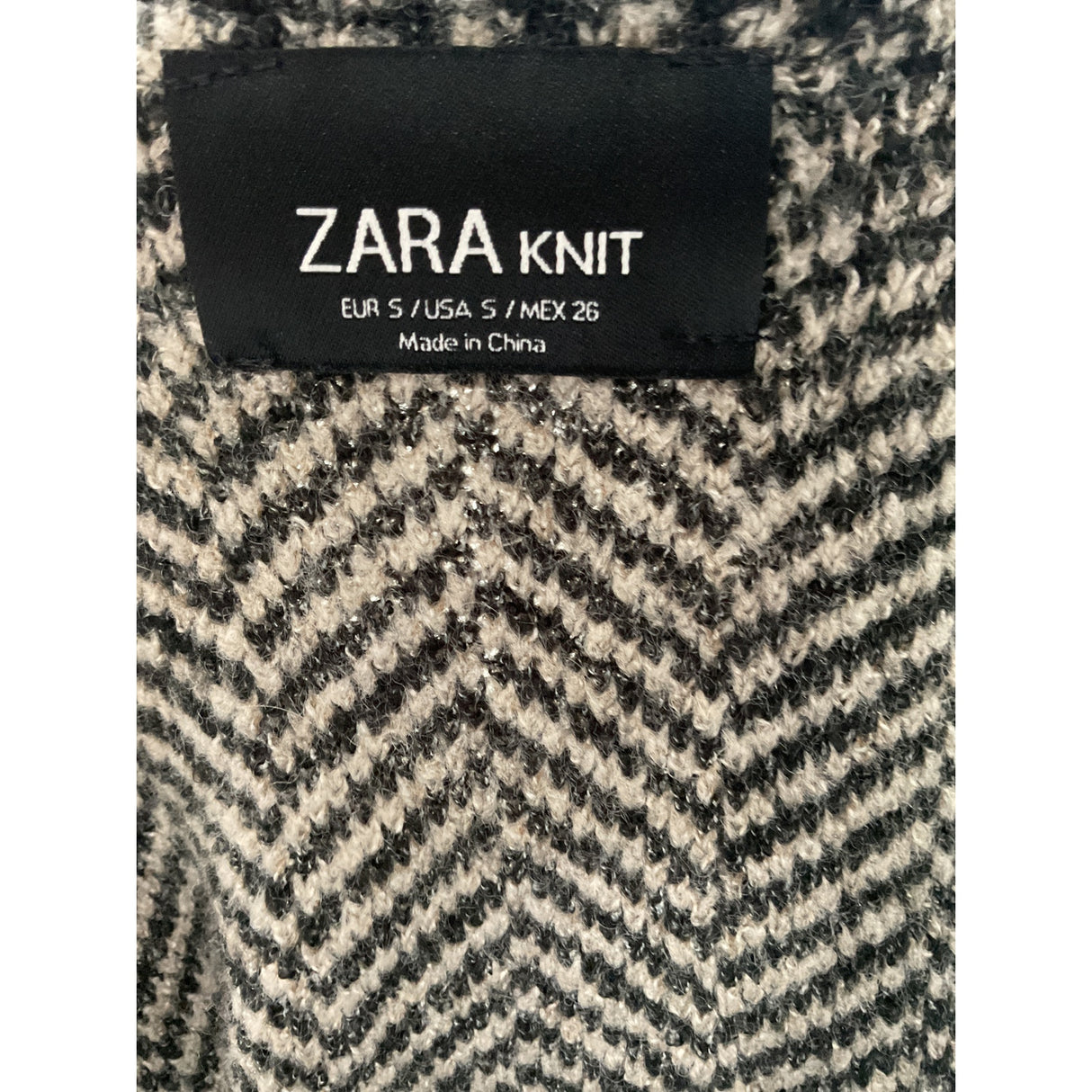 ZARA Black Chevron Cardigan