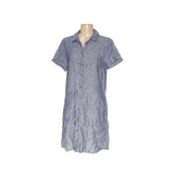 Tahari Blue Linen Shirt Dress, M