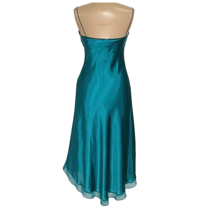 Cache Green A-Line Midi Dress - Size 8