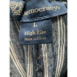 Democracy Blue Linen High Rise Pants