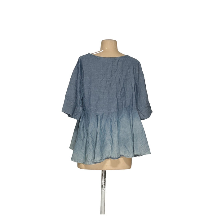 AG Blue Cotton Blouse L